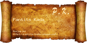 Pantits Kada névjegykártya